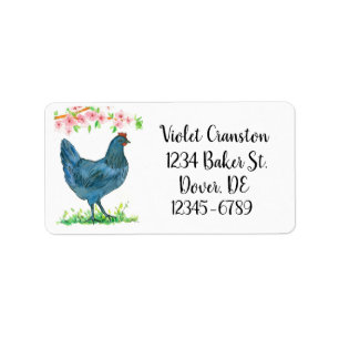 Blue Hen Chicken Delaware Bird Rücksendeadresse Adressaufkleber