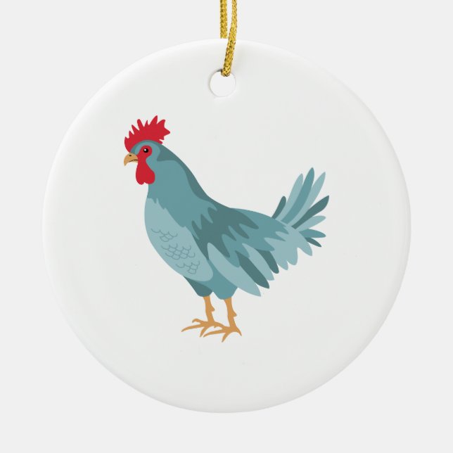 Blue Hen Keramik Ornament (Vorne)