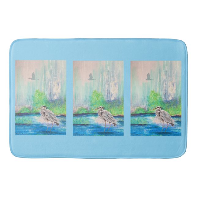 Blue Heron Bath Mat Badematte (Vorderseite)