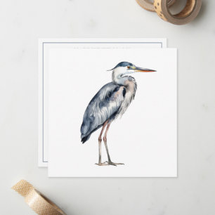 Blue Heron Bird an der Küste Personalisiert Mitteilungskarte