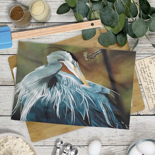 Blue Heron Bird Handtuch (Von Creator hochgeladen)