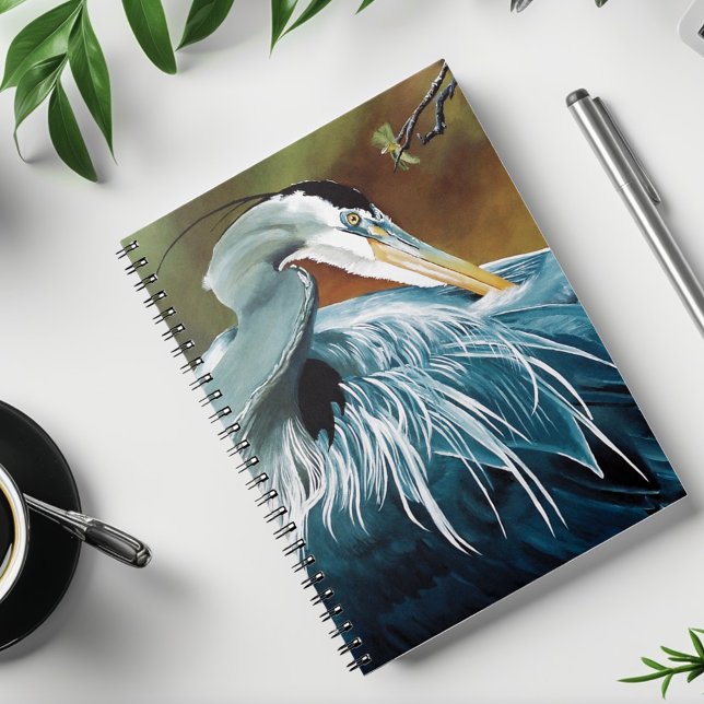 Blue Heron Bird Notizblock (Von Creator hochgeladen)