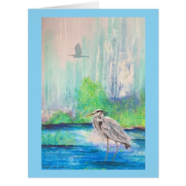 Blue Heron Card (Vorderseite)