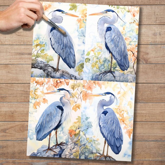 Blue Heron Collage 1 Dekoupage Paper Seidenpapier (Von Creator hochgeladen)