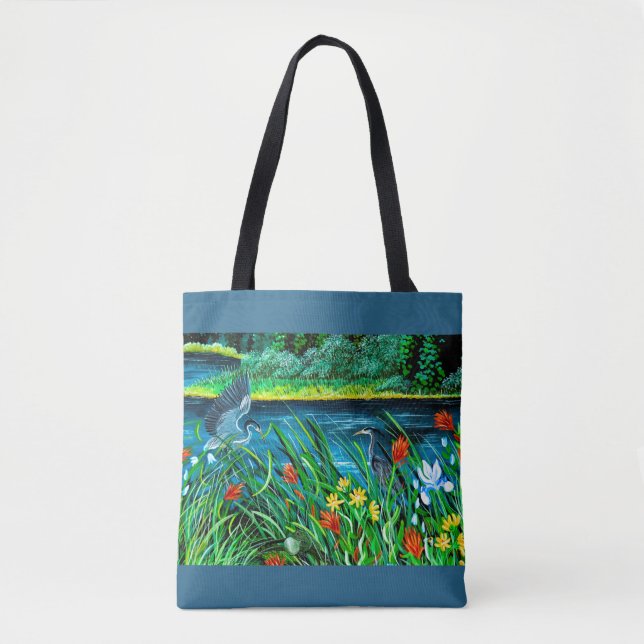 Blue Heron Couple Tote Bag Tasche (Vorderseite)