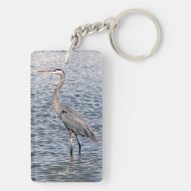 Blue Heron doppelseitige Schlüsselkette Schlüsselanhänger (Rückseite)