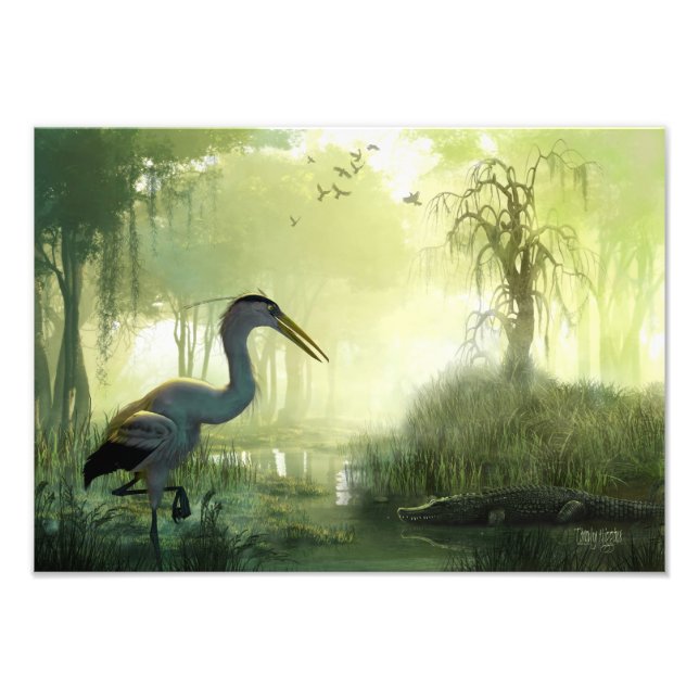 Blue Heron Morning Fotodruck (Vorne)