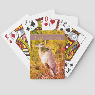 Blue Heron Nature Themed Spielkarten