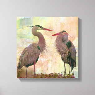 Blue Heron Pate Digital Art Canvas Print Leinwanddruck