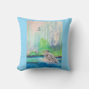 Blue Heron Pillow Kissen