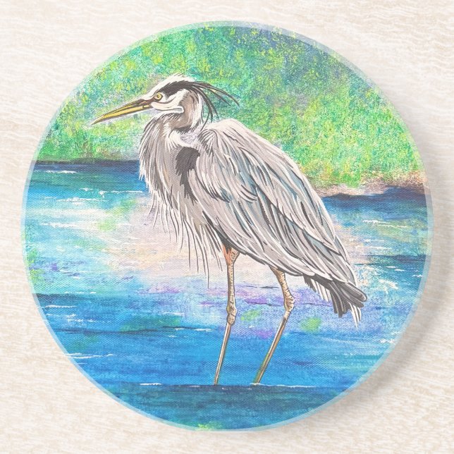 Blue Heron Stone Untersetzer (Vorne)