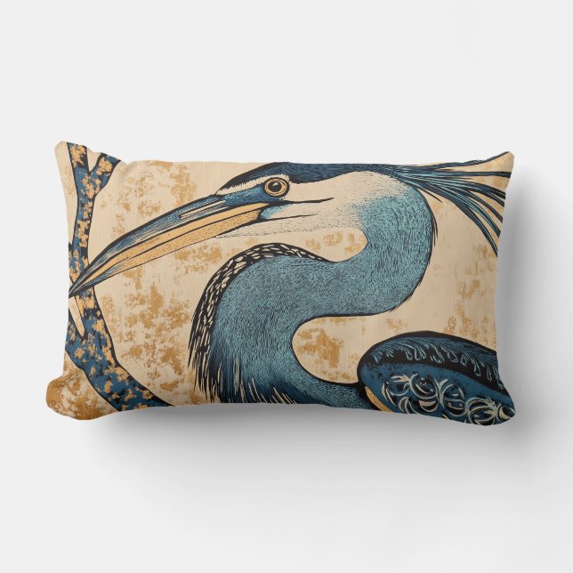 Blue Heron Throw Pillow II Lendenkissen (Vorderseite)