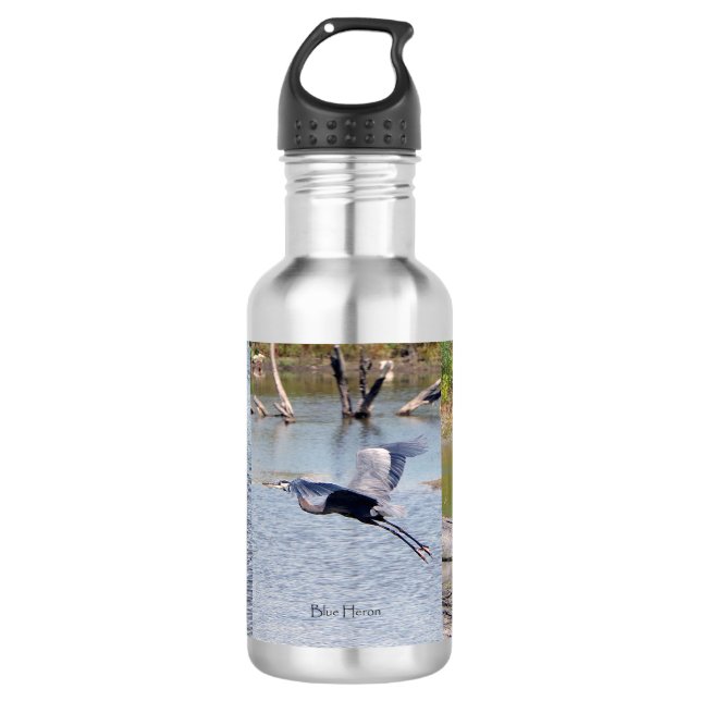Blue Heron Wasserflasche (Vorderseite)