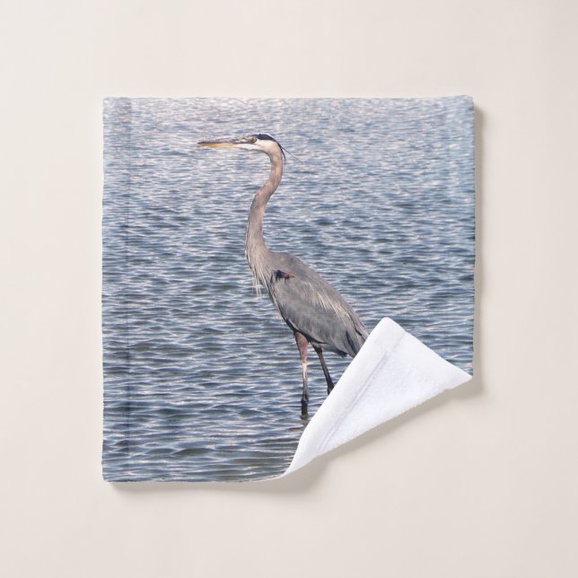 Blue Heron Water Handtuch Set (Waschlappen)