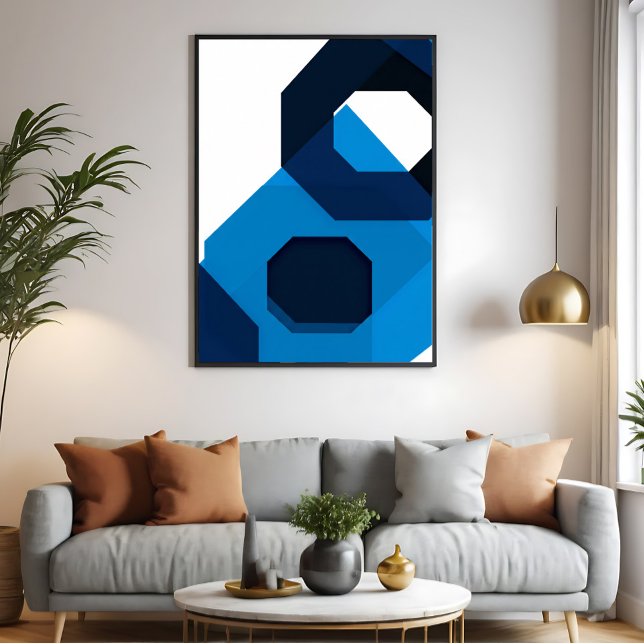 Blue Hexagon Art Poster (Von Creator hochgeladen)