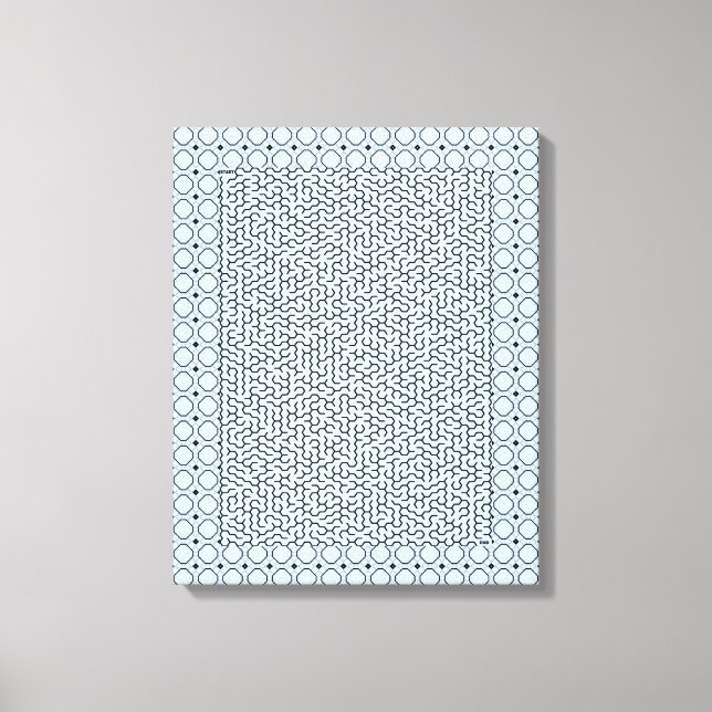 Blue Hexagon Maze Leinwanddruck (Vorderseite)