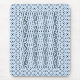 Blue Hexagon Maze Mousepad