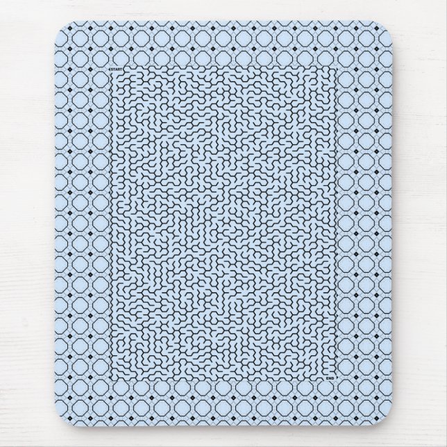 Blue Hexagon Maze Mousepad (Vorne)