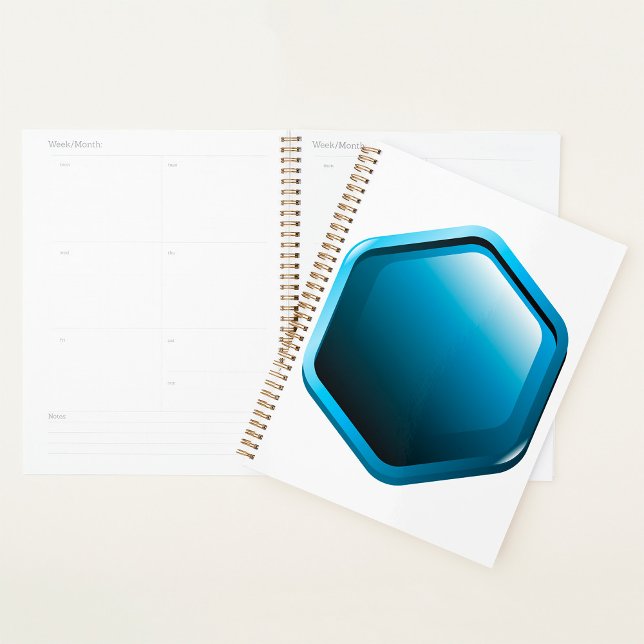 Blue Hexagon Spiral Planner Planer (Von Creator hochgeladen)