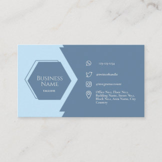 Blue Hexagons Business Card Visitenkarte