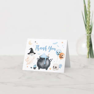 Blue Hexe Ghost Little Boo Baby Dusche Dankeskarte