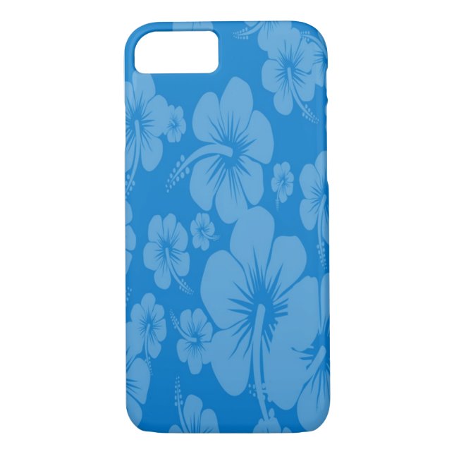 Blue Hibiskus Hawaiian Print Case-Mate iPhone Hülle (Rückseite)