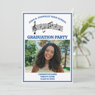Blue High School Choir Foto Graduation Party Einladung