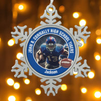Blue High School Football Player Foto Custom