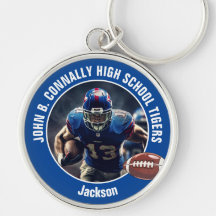 Blue High School Football Player Foto