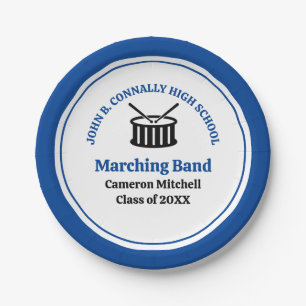 Blue High School Marching Band Graduation Party Pappteller
