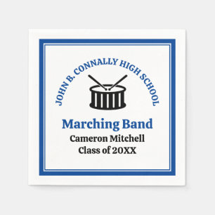 Blue High School Marching Band Graduation Party Serviette