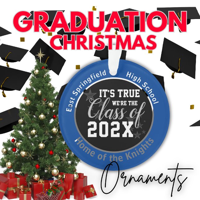 Blue High School Senior Christmas Ornament (Von Creator hochgeladen)