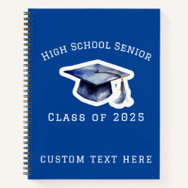 Blue High School Senior Class of 2025 Notebook Notizbuch
