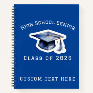 Blue High School Senior Class of 2025 Notebook Notizbuch