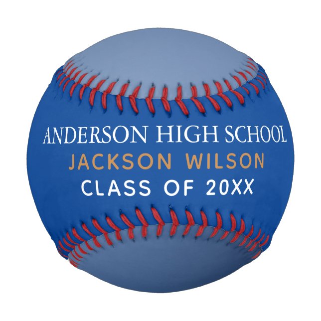 Blue High School Senior Player Foto Custom Team Baseball (Vorderseite)
