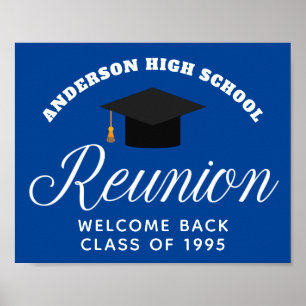Blue High School Wiedersehen Custom Alumni Willkom Poster