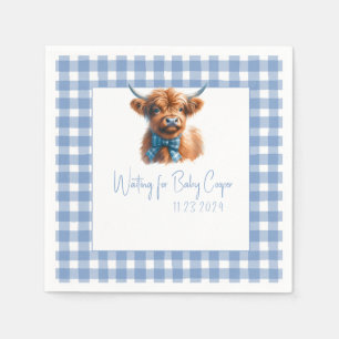 Blue Highland Cow Baby Dusche Napkins Serviette