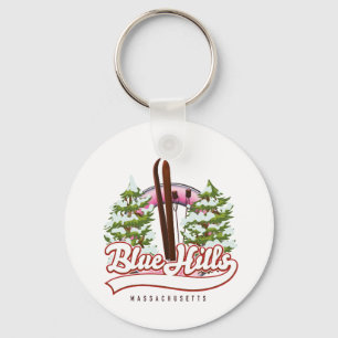 Blue Hills Massachusetts Ski-Logo Schlüsselanhänger