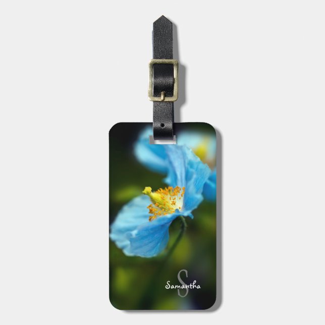 Blue Himalayan Poppy Luggage tag Gepäckanhänger (Vorderseite vertikal)