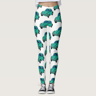 Blue Hippie Car Custom Leggings