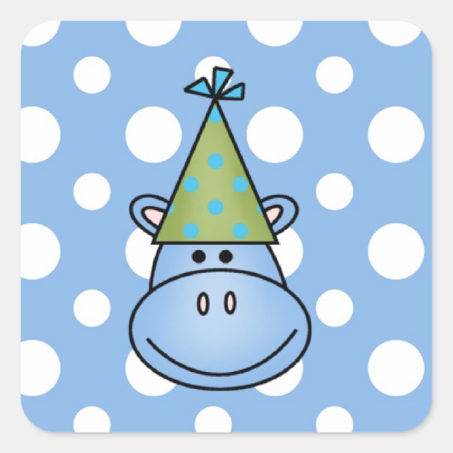 Blue Hippo Stickers (Vorderseite)