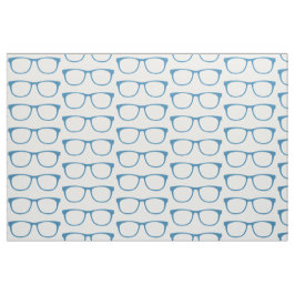 Blue Hipster Geek Glasses Fabric Stoff