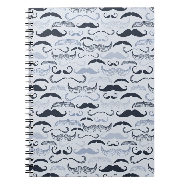 Blue Hipster Mustaches Notizblock (Vorderseite)