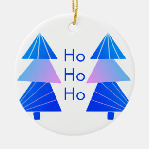 Blue Ho Ho Ho Weihnachten Keramik Ornament