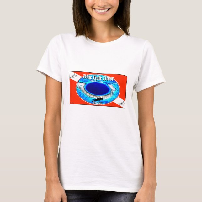 Blue Hole Diver Basic T-Shirt (Vorderseite)