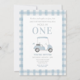 Blue Hole in One Golf Cart Einladung zum Geburtsta