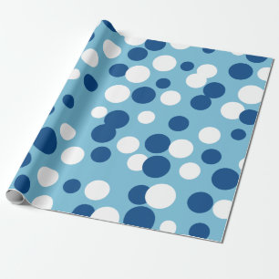 Blue Holiday Dots Wrapping Paper Geschenkpapier