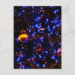 Blue Holiday Glow Feiertagspostkarte