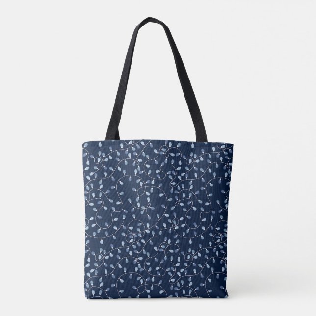 Blue Holiday Lights Tasche (Rückseite)