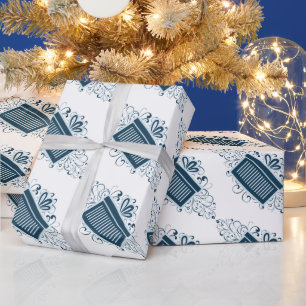 Blue Holiday Wirbel präsentieren Wrapping Paper Geschenkpapier
